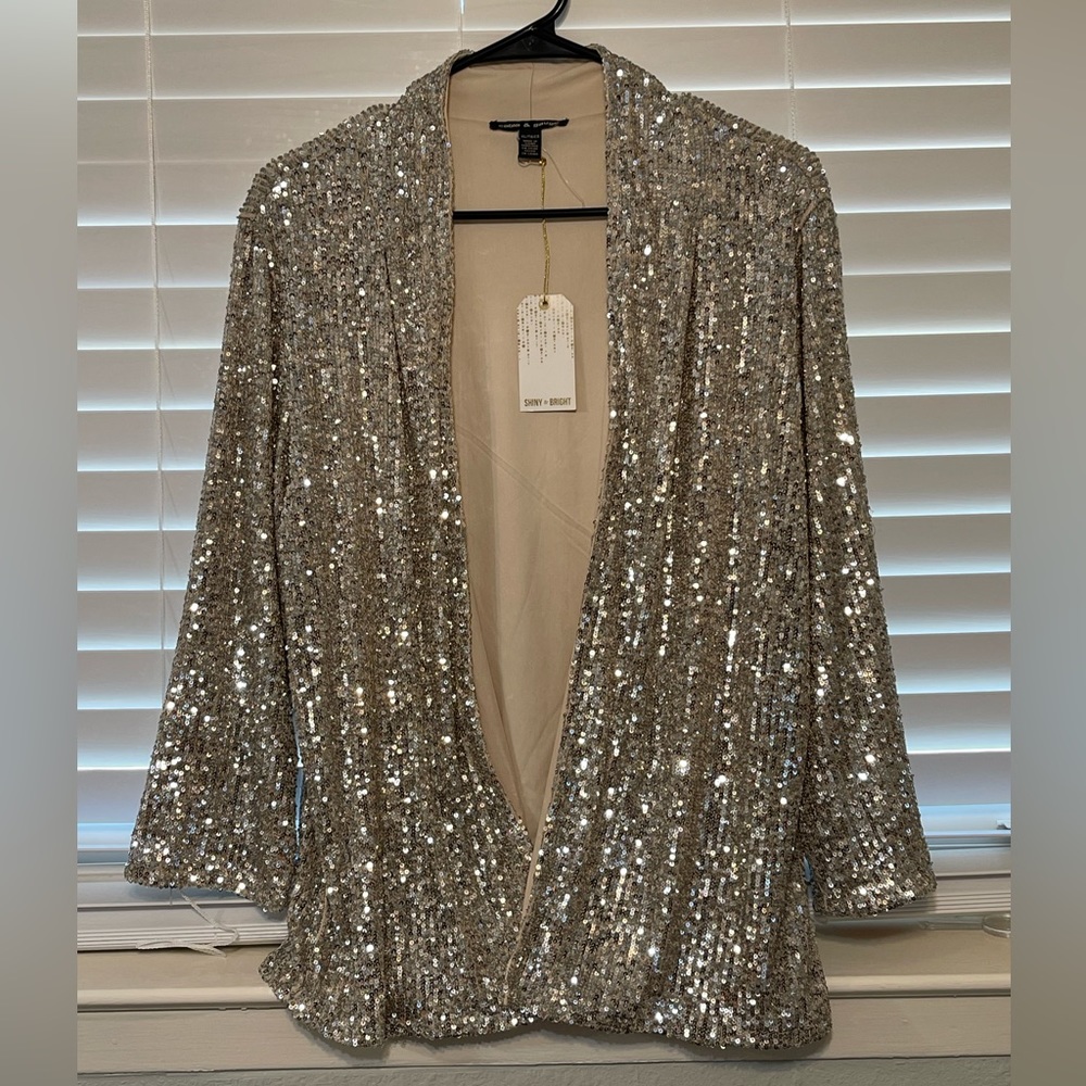 Unworn with tags Sequin blazer - unworn, brand new with tags.
